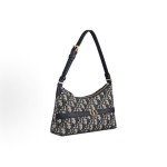 DIOR 30 Montaigne adjustable shoulder strap zipper open and close dumpling bag, handbag, single-shoulder bag, mini women\'s blue